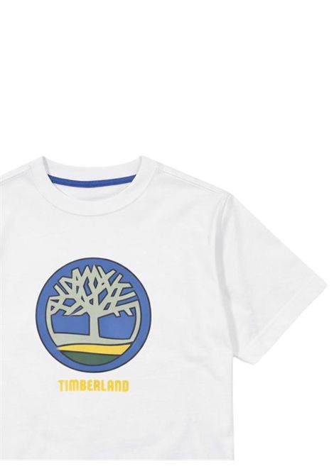 White cotton T-shirt for children Timberland | T60541/SUBIANCO