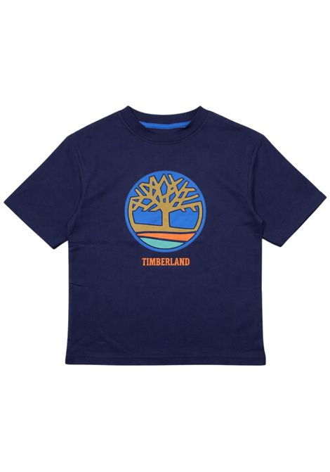 Blue cotton T-shirt for children Timberland | T60541/SUBLU