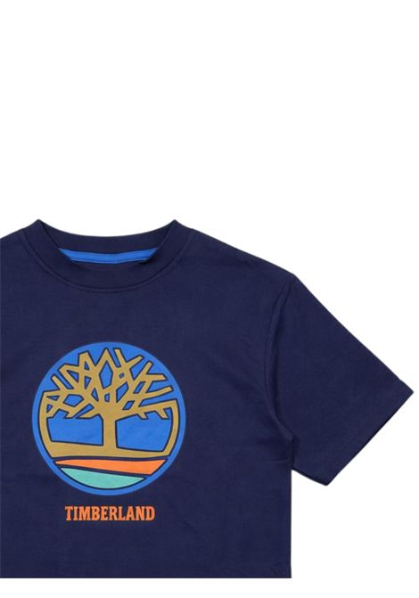 Blue cotton T-shirt for children Timberland | T60541/SUBLU