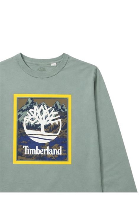Green cotton T-shirt for children Timberland | T60545/SUVERDE