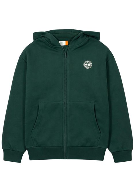 Green cotton sweatshirt for children Timberland | T60560/SUVERDE