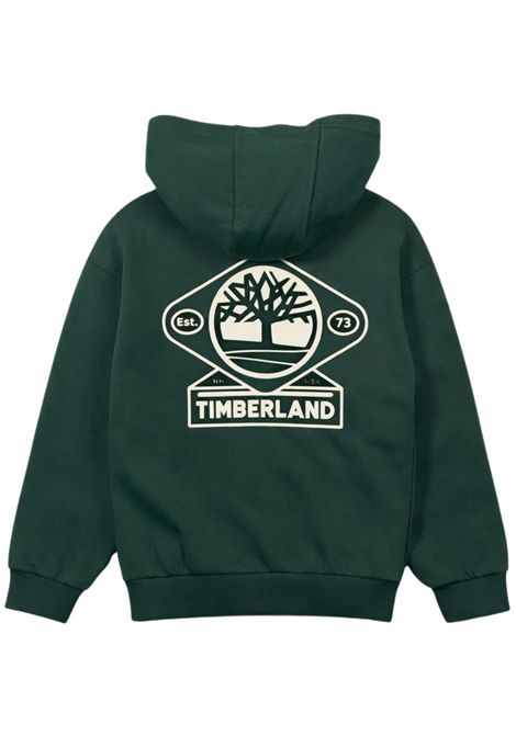 Green cotton sweatshirt for children Timberland | T60560/SUVERDE