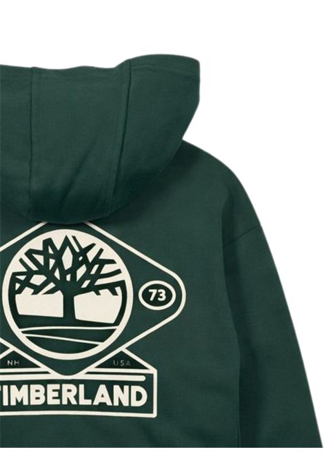 Green cotton sweatshirt for children Timberland | T60560/SUVERDE