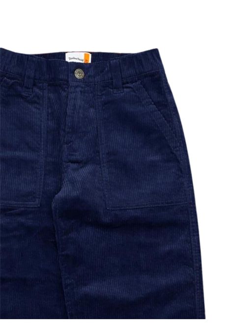 Blue cotton trousers for children Timberland | T60576/SUBLU