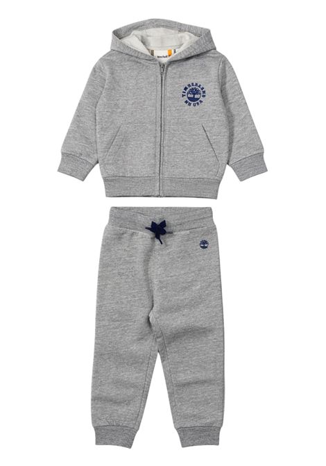 Gray cotton baby set Timberland | T60606/SUGRIGIO