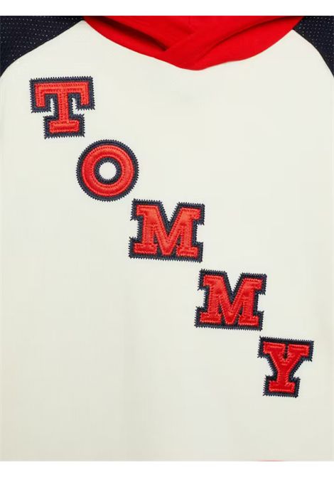 Felpa unisex panna/blu in cotone TOMMY HILFIGER | 4500512168/DEBPANNA/BLU