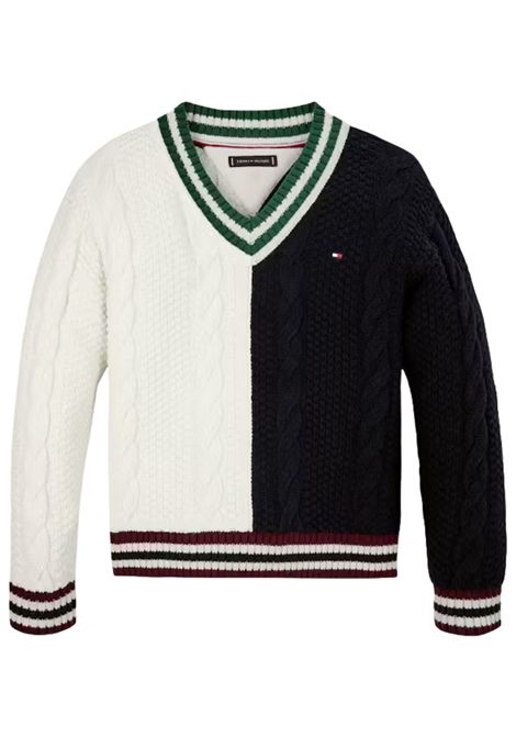 Maglione bambino in lana e cotone TOMMY HILFIGER | 4500555540/DEBPANNA/BLU