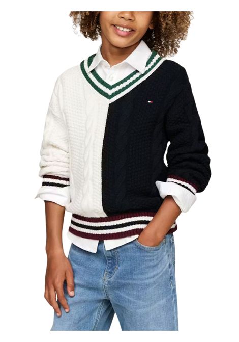 Maglione bambino in lana e cotone TOMMY HILFIGER | 4500555540/DEBPANNA/BLU