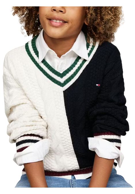 Maglione bambino in lana e cotone TOMMY HILFIGER | 4500555540/DEBPANNA/BLU