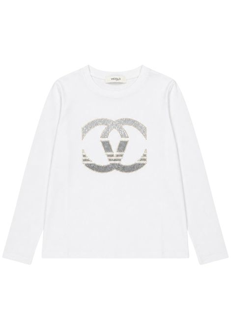 T-shirt bambina panna in cotone VICOLO | M1072/DEBPANNA