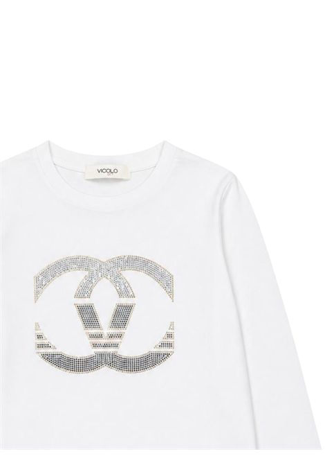 T-shirt bambina panna in cotone VICOLO | M1072/DEBPANNA