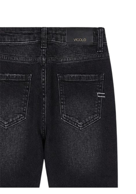 Jeans bambina nero in cotone VICOLO | PD1047/DEBNERO