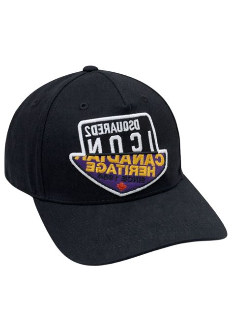 Cappello bambino nero in cotone DSQUARED2 | DQ0264NERO