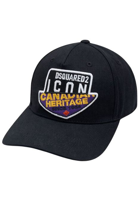 Cappello bambino nero in cotone DSQUARED2 | DQ0264NERO