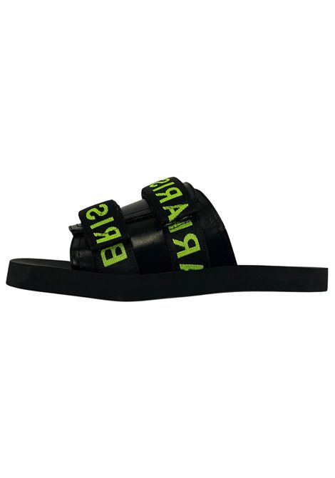 Black/green children's slippers with logo BALMAIN | BU0R46/PIENERO/VERDE