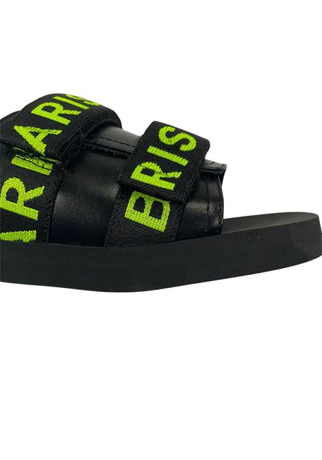Black/green children's slippers with logo BALMAIN | BU0R46/PIENERO/VERDE