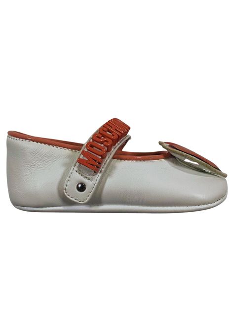 Baby girl's white/pink leather ballerina Moschino | 772711/PIABIANCO/ROSA
