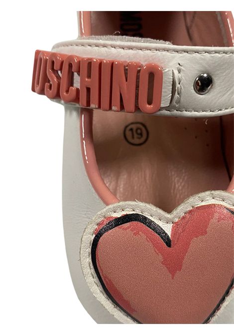 Baby girl's white/pink leather ballerina Moschino | 772711/PIABIANCO/ROSA