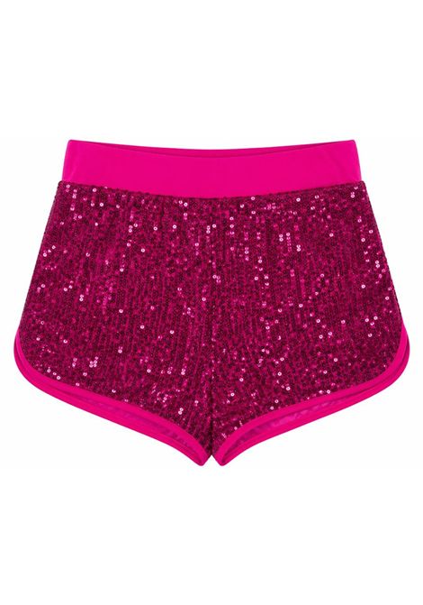Shorts bambina fucsia in paillettes 4giveness | 126GCUSH6046FUCSIA