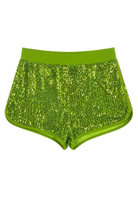 Shorts bambina verde in paillettes 4giveness | 126GCUSH6046VERDE