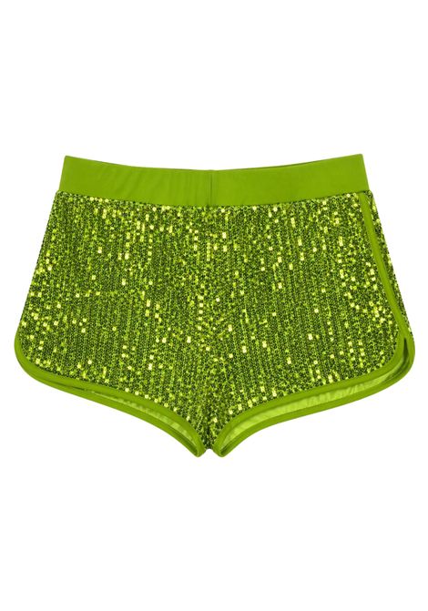 Shorts bambina verde in paillettes 4giveness | 126GCUSH6046VERDE