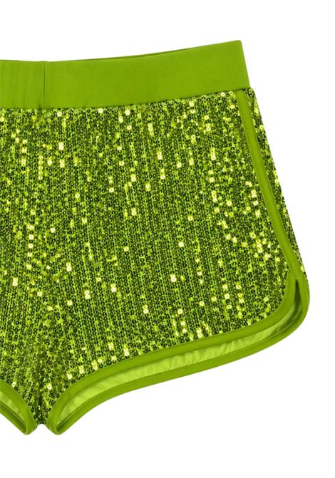 Shorts bambina verde in paillettes 4giveness | 126GCUSH6046VERDE