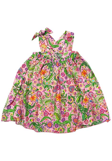 Abito neonata rosa in viscosa 4giveness | 126NCUAC6144ROSA