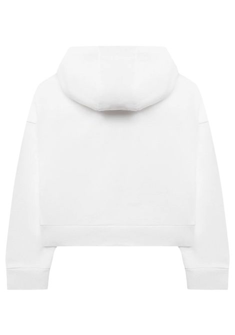 Felpa bambina bianca in cotone BALMAIN | 6M4010/DELBIANCO