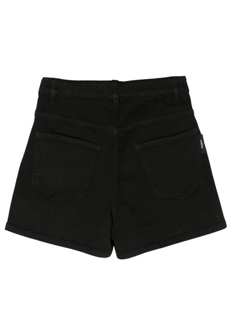 Shorts bambina nero in cotone denim BALMAIN | BU6C99NERO