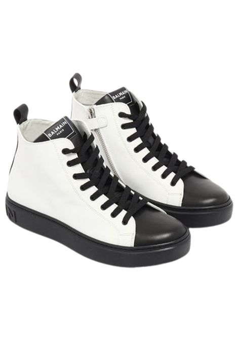 Scarpe unisex bianco/nero in pelle BALMAIN | BV0Q16/PIABIANCO/NERO