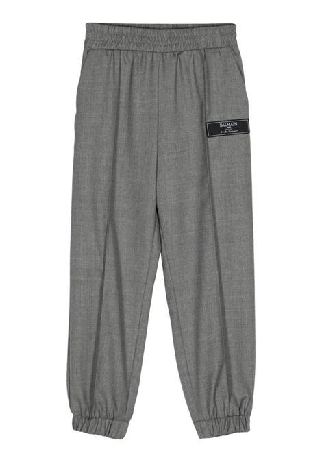 Pantalone bambino grigio in lana BALMAIN | BV6R80/DELGRIGIO