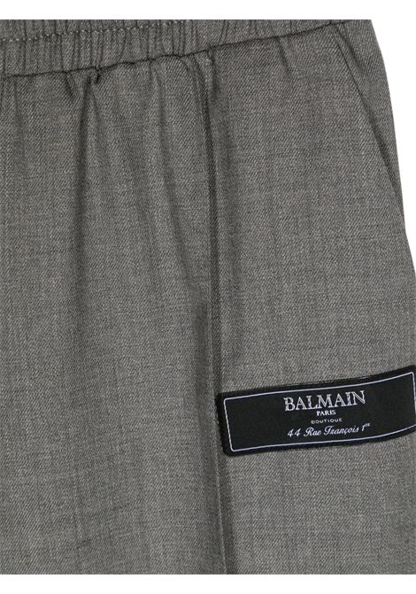Pantalone bambino grigio in lana BALMAIN | BV6R80/DELGRIGIO