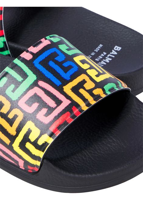 Ciabatta unisex in pvc nero BALMAIN | BW0R16/PIANERO
