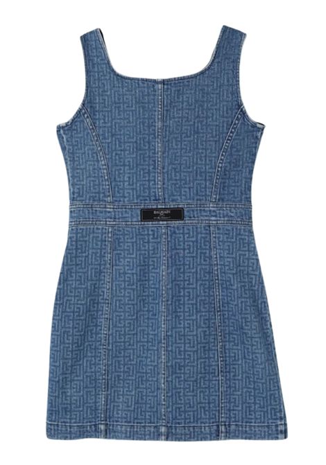 Girls' denim cotton dress BALMAIN | BW1B22Z2867/MODENIM