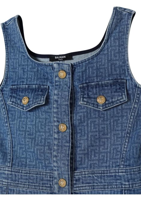 Girls' denim cotton dress BALMAIN | BW1B22Z2867/MODENIM