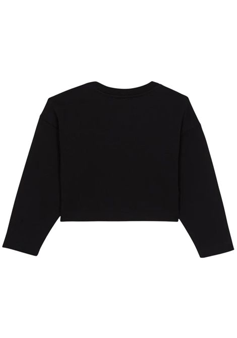 Felpa bambina nera in cotone BALMAIN | BW4B00/CENERO