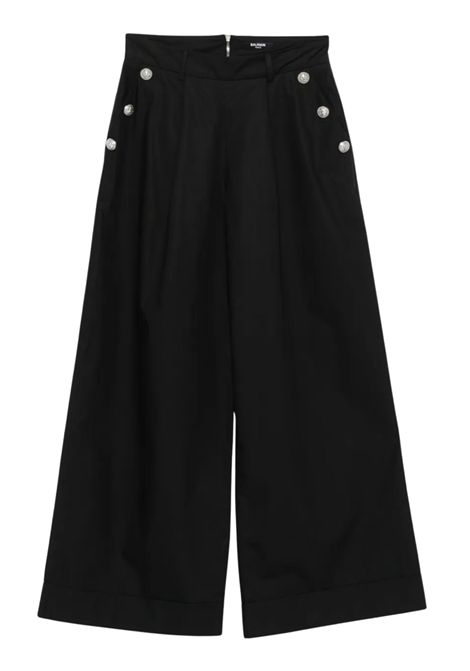 Pantalone bambina nero in cotone BALMAIN | BW6A70/DELNERO