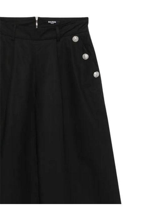 Pantalone bambina nero in cotone BALMAIN | BW6A70/DELNERO