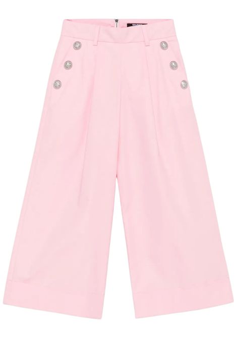 Pantalone bambina rosa in cotone BALMAIN | BW6A70/DELROSA