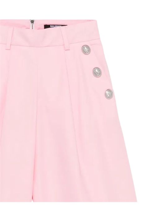 Pantalone bambina rosa in cotone BALMAIN | BW6A70/DELROSA