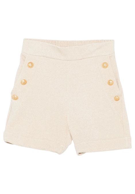 Shorts bambina sabbia in viscosa BALMAIN | BW6C89/DELSABBIA