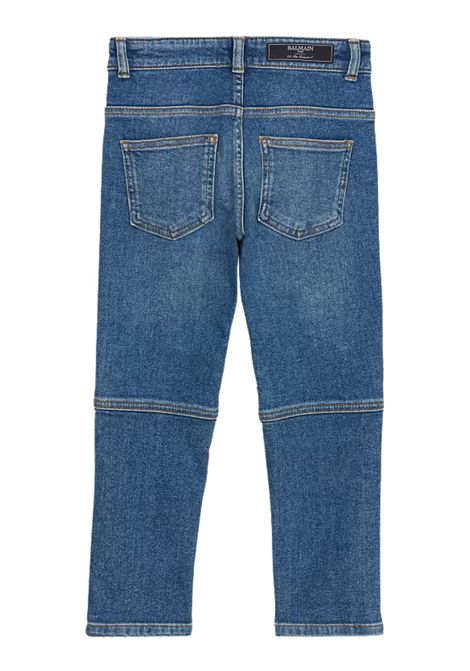 Jeans bambino in cotone denim BALMAIN | BW6R90/DELDENIM