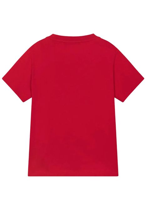 Red cotton T-shirt for girls BALMAIN | BW8A21/MOROSSO