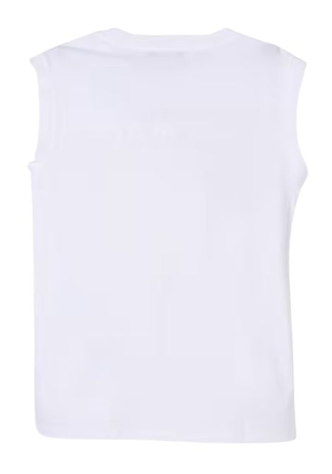 White cotton tank top for girls BALMAIN | BW8B42/MOBIANCO