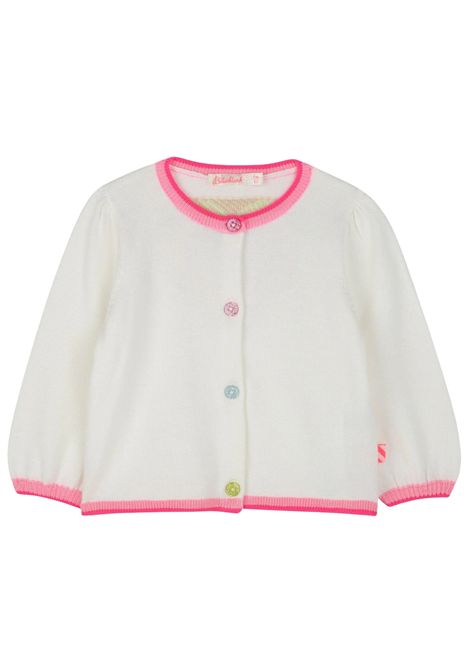 Cardigan neonata bianca in cotone Billieblush | U20827/MABIANCO