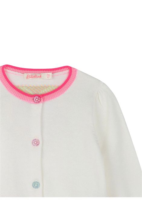 Cardigan neonata bianca in cotone Billieblush | U20827/MABIANCO