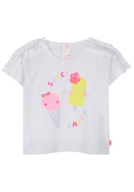 T-shirt neonata bianca in cotone Billieblush | U20828/MABIANCO