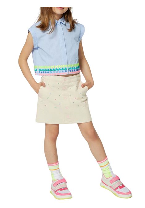 Girls' light blue cotton shirt Billieblush | U20845/MAAZZURRO