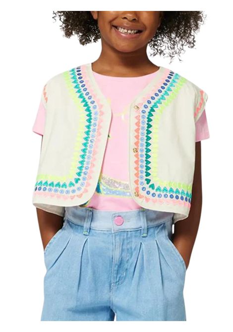 Smanicato bambina bianco in cotone Billieblush | U20875/MABIANCO