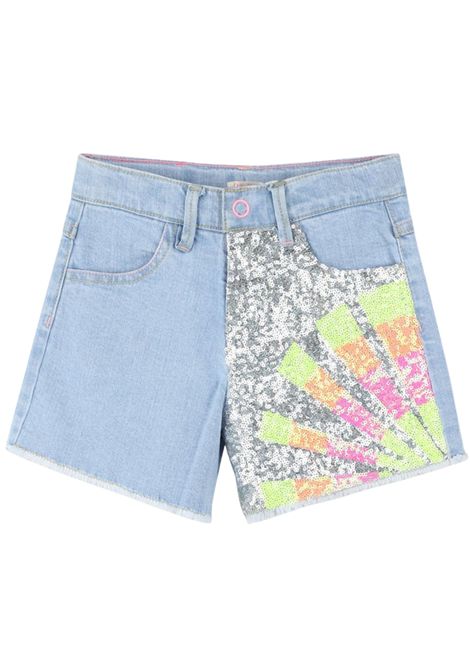 Shorts bambina in cotone denim Billieblush | U20890/MADENIM